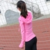 Thể thao mỏng áo khoác phụ nữ chạy thể dục quần áo nhanh chóng làm khô breathable yoga quần áo trùm đầu thể thao chạy áo khoác 0.3