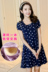 Phương thức với ngực pad nightdress nữ ngắn tay đồ ngủ miễn phí bra cup một lỏng thường kích thước lớn dịch vụ nhà váy ngủ gợi cảm Đêm đầm