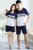 Mùa hè vài bộ đồ ngủ cotton ngắn tay quần short phù hợp với phụ nữ Hàn Quốc đồ ngủ mùa hè phần mỏng nhà thường dịch vụ đồ bộ quần ống rộng Cặp đôi