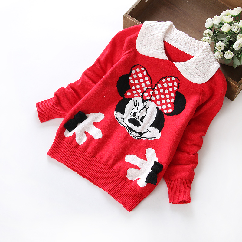 Boys girls cotton sweater knit shirt round neck pullover doll collar Hitz