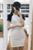 Hàn Quốc Dongdaemun với 2018 mới tính khí thanh lịch khâu tương phản mỏng sexy hip ngắn tay đầm váy nhung váy đầm