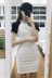 Hàn Quốc Dongdaemun với 2018 mới tính khí thanh lịch khâu tương phản mỏng sexy hip ngắn tay đầm