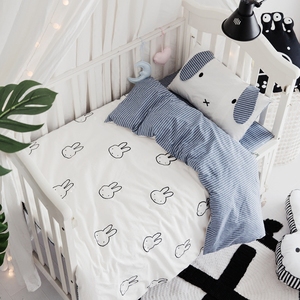 Mùa hè bông rửa cũi bông bốn bộ thiết lập Bộ đồ giường thân thiện với trẻ em - Túi ngủ / Mat / Gối / Ded stuff các loại khăn cho trẻ sơ sinh