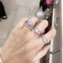 Dongdaemun của Hàn Quốc nhập khẩu nhẫn pha lê lớn Nhẫn mở nhẫn Đôi nhẫn nữ 2018 mới nhẫn kim cương nam pnj