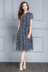 Mực Qinghua mùa hè mới retro sửa đổi sườn xám váy ngắn- tay mỏng một từ váy in đầm đầm cho người trung niên Sản phẩm HOT