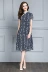 Mực Qinghua mùa hè mới retro sửa đổi sườn xám váy ngắn- tay mỏng một từ váy in đầm đầm cho người trung niên Sản phẩm HOT