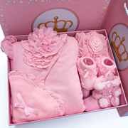 Bộ quà tặng cho bé mùa đông Bộ đồ cho bé sơ sinh Bộ đồ lót công chúa dày đặc Hare Baby Full Moon Gift 100 ngày