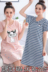 Mùa hè nightdress cotton lỏng ladies XL cộng với chất béo MM200 kg phụ nữ mang thai ăn mặc đồ ngủ mùa hè shop đồ lót đẹp giá rẻ Đêm đầm