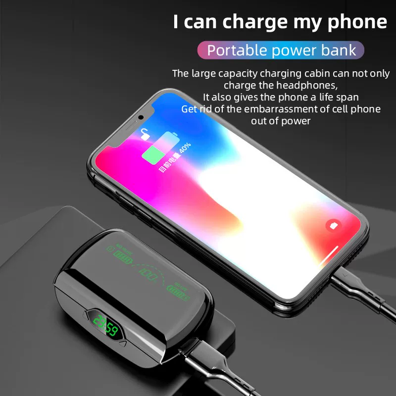 Новые беспроводные наушники Bluetooth G6 V5.1 спорт TWS LED ди