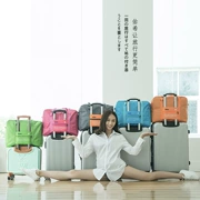 Dung lượng lớn có thể gập lại hành lý xách tay polyester túi lưu trữ du lịch không thấm nước túi máy bay màu rắn - Túi du lịch