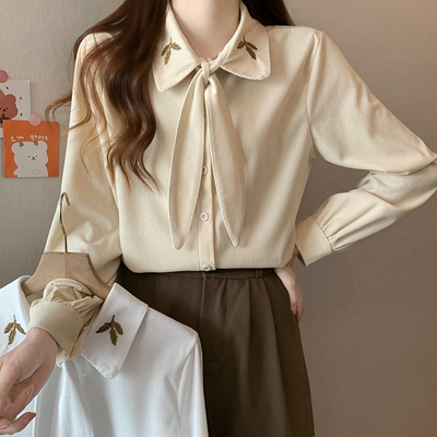 taobao agent Autumn embroidery, design advanced top, plus size, with embroidery, french style, new collection