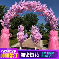Новая свадебная симуляция вишневой двери дверь счастливая дверь шелковая цветочная арка