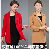 Áo khoác cashmere hai mặt nữ ngắn đoạn 2018 thu đông 2018 phiên bản mới của phụ nữ Hàn Quốc về áo khoác len ngắn áo khoác burberry nữ