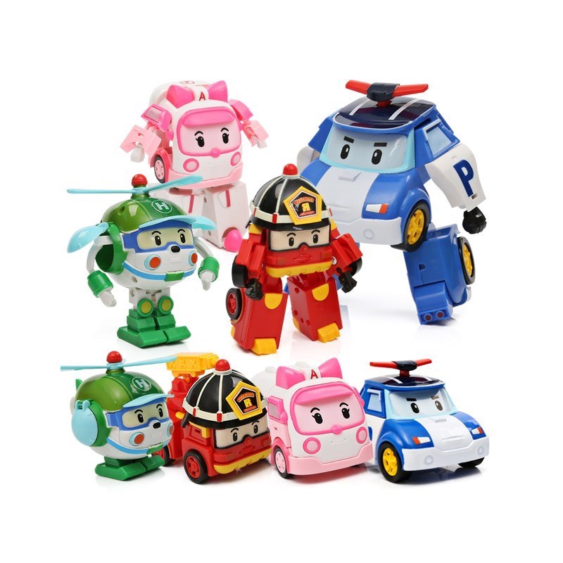 đồ chơi trẻ em. Robot Perry biến hình ô tô đồ chơi trẻ em Ambaroi Sheriff Xiaojuan trọn bộ bé trai - Đồ chơi robot / Transformer / Puppet cho trẻ em