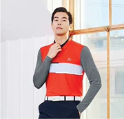 Ưu đãi đặc biệt 2018 mùa thu mới Hàn Quốc mua bộ đồ golf nam tương phản màu sắc thể thao áo thun dài tay