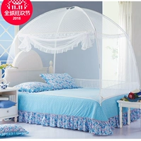 lưới ba cửa yurt dây kéo đáy đứng 1,5 mét 1.8m1.2 giường ký túc xá Single Double - Lưới chống muỗi mùng chụp gấp gọn