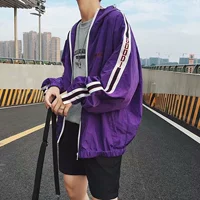 Hồng Kông gió chống nắng quần áo nam mùa hè mới Hàn Quốc bf áo khoác mỏng phần lỏng lẻo áo khoác hip hop hoang dã áo khoác đẹp nam