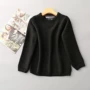 áo len dệt kim màu đen lỏng lẻo dày chéo kết cấu hàng đầu áo len cao cổ nữ hàn quốc