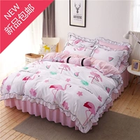 Love Air Ins Cotton trần truồng Ngủ Hàn Quốc Bộ đồ giường bốn mảnh Bộ đồ giường 1,8m Khăn trải giường 1,2 1,5 mét 2 Giường đơn giản - Váy Petti váy giường