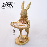 Скандинавский золотой милый кролик, ювелирное украшение, настольный стенд, система хранения, новая коллекция, милые животные
