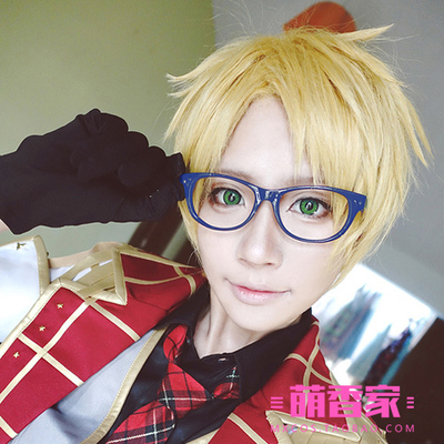 taobao agent Idol Dream Festival Trickstar Yuki Zhen cosplay anime wig earthy yellow universal flip short hair