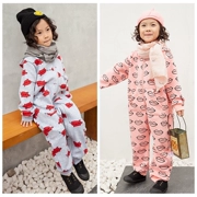 Trẻ em cộng với jumpsuit nhung trùm đầu 1-5 tuổi bé gái lớn 2 mùa xuân và mùa thu 3 ra quần áo 4 quần áo mùa thu đông