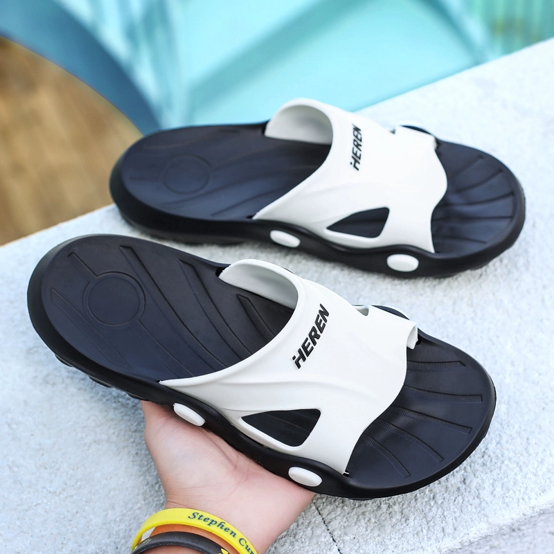 Mùa hè mẫu trung tính kích thước nhỏ tiếp xúc giày đi biển lỗ giày Hàn Quốc giải trí dép cong LES đẹp trai đôi dép T - Dép