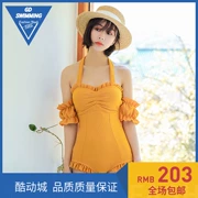 Áo tắm nữ một mảnh mới 2019 phiên bản Hàn Quốc mỏng manh, màu thép cứng hỗ trợ áo tắm mỏng tam giác - Bộ đồ bơi One Piece