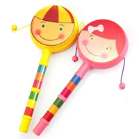 Мультяшная игрушка для младенца, двусторонная погремушка, пластиковый барабан-качалка, оптовые продажи