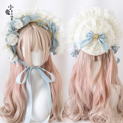 taobao agent Christmas G light blue lolita lace hair clip Lolita hair strap series small object BNT straw hat sleeves