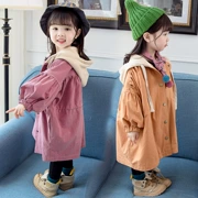 Áo khoác cho bé Nữ mùa xuân và mùa thu Mặc cho trẻ em Áo khoác dài Siêu đại dương Áo khoác bé gái Hàn Quốc dài vừa phải thời trang - Áo khoác