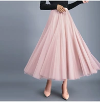 Длинная юбка в складку, 2019, длина миди, по фигуре