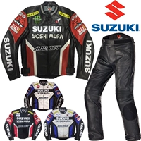 Suzuki SUZUKI xe máy Jersey da đầu xe đua da quần thể thao Đường phố thể thao phù hợp với phá vỡ Knight - Xe máy Rider thiết bị găng tay da đi xe máy