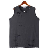 Hàn Quốc Dongdaemun mua sắm quần áo nam 19 lỗ bão mặc vest lỏng màu cotton cổ tròn thấm mồ hôi - Lót áo ba lỗ nam cao cấp