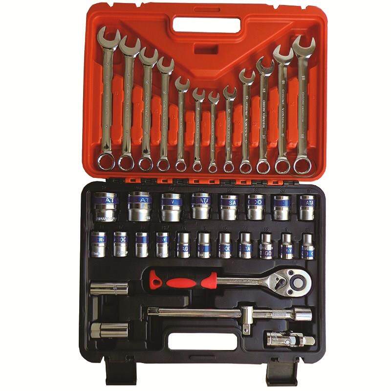 套筒37件汽修汽保组合工具修车扳手两用套管组合套装