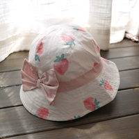 Детская клубника с бантиком для девочек, летняя шапка на солнечной энергии