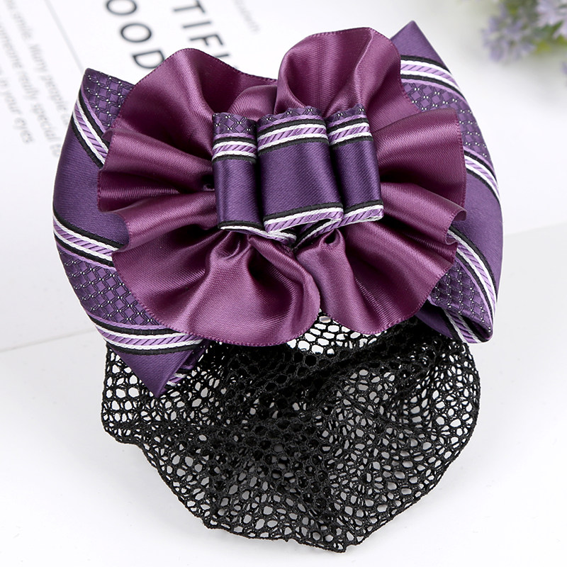 紫色头花高铁乘务员职业工装头饰发夹发饰