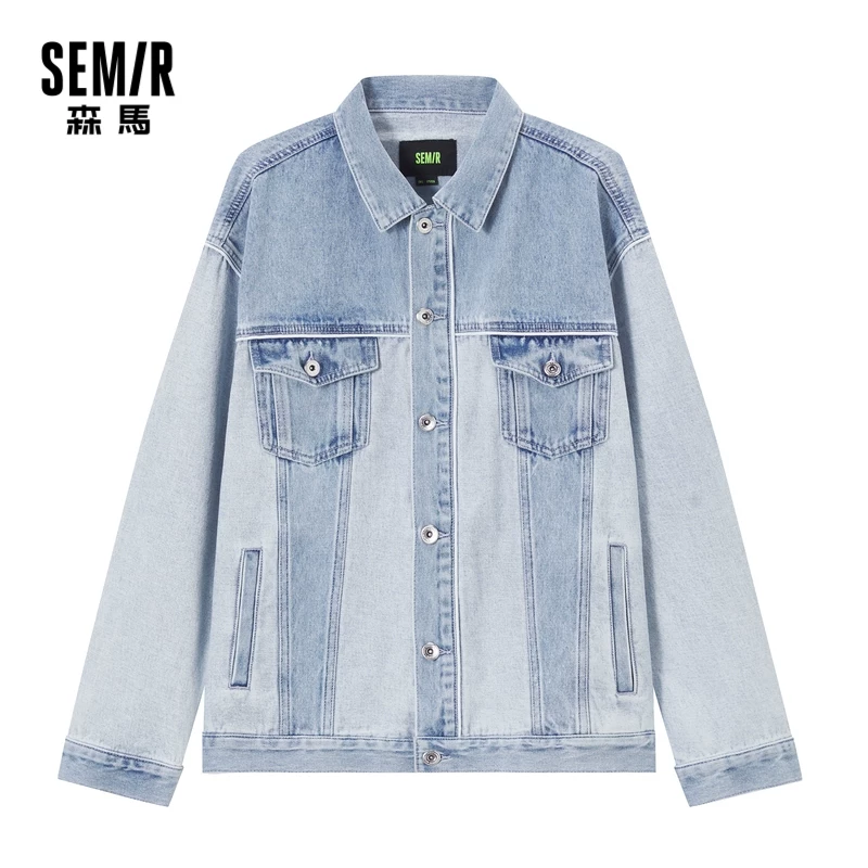 Джинсовая мужская куртка в стиле весна от Semir, ретро тренд, oversize, 2021 год