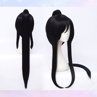 taobao agent Mo Dao cos Xue Yang black long sideburns single ponytail cos styling wig Asura tiger mouth clip
