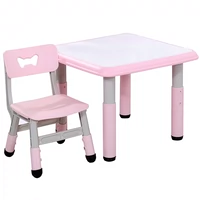 Lớp mẫu giáo nhựa đào tạo trẻ học bàn giáo dục sớm và ghế nâng trò chơi vẽ bàn viết bàn hai người - Phòng trẻ em / Bàn ghế ghế ăn dặm cho bé 2 tuổi