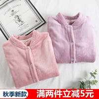 Mùa xuân và mùa thu đồ ngủ mùa đông nữ dày flannel nhung san hô hoạt hình dễ thương ấm áp dịch vụ nhà - Pyjama pijama ngắn tay