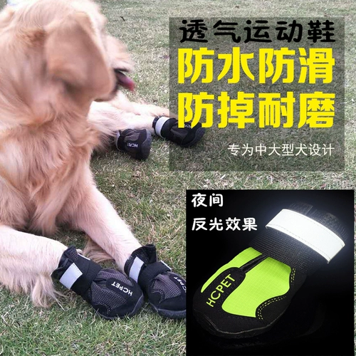 Ботинки для собак Big Dog Pet Cover большие собачьи золотые волосы на самуи с четырьмя весенними и летними инсталляциями водонепроницаемы