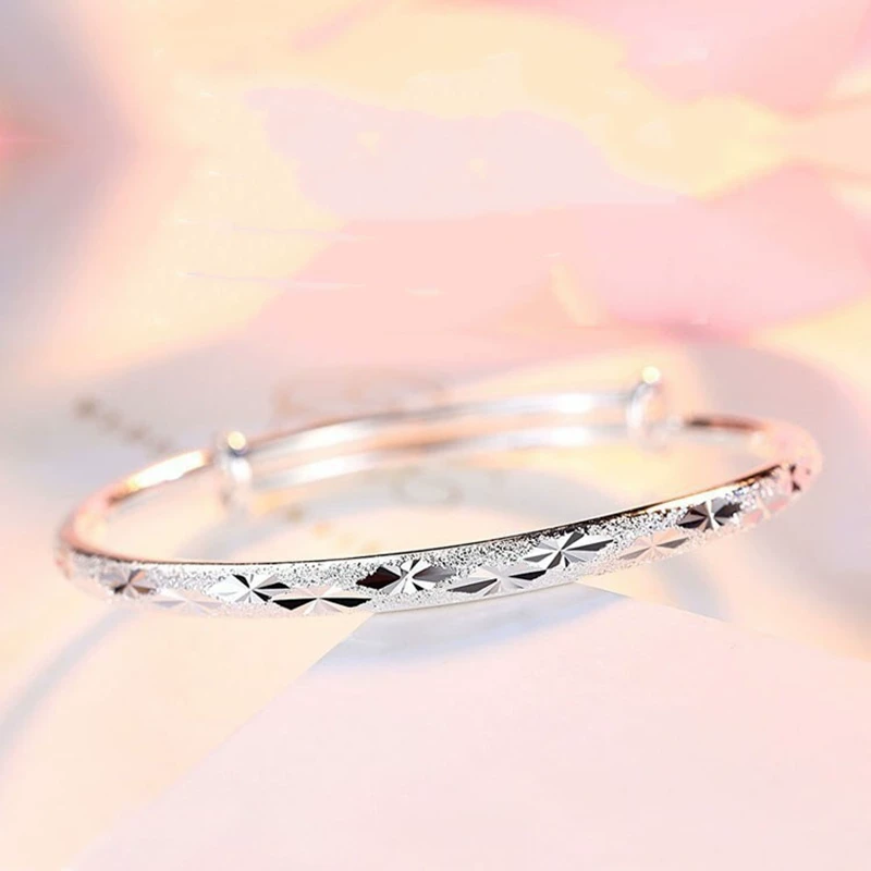 Silver bracelet, accessory, silver 999 sample, Korean style, 925 sample silver
