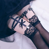 Rose Kiss in phong cách Harajuku vớ Hard Girl Dark vớ Vintage Garter Belt Joker Love Buckle Leg Ring - Nịt Tất quần tất nịt chân