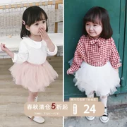 Váy bé gái Váy xòe Váy cho bé Váy xuân hè Hàn Quốc Váy ngắn công chúa hoang dã - Váy