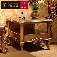 Bàn điện thoại tân cổ điển châu Âu Bàn phòng khách bằng vàng sâm panh chạm khắc phù hợp với đồ nội thất Góc hai lớp - Bàn trà bàn trà gỗ đẹp