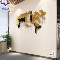 Hiện đại phòng khách sang trọng bản đồ tường mới sáng Scandinavian của thế giới treo trang trí tường kim loại khách sạn trang trí văn phòng ghế gỗ nằm