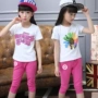 Quần áo trẻ em nữ hè 2019 trẻ em Phiên bản Hàn Quốc của bộ đồ ngắn tay trong quần bé gái thể thao hai mảnh và giải trí hai mảnh - Khác quần áo trẻ em thu đông