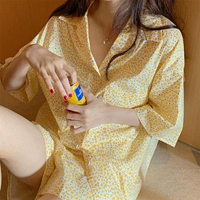Весенняя летняя брендовая пижама, японский мультяшный милый комплект, коллекция 2021, свободный крой, короткий рукав