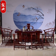 Bàn trà gỗ hồng mộc gỗ gụ châu Phi và chủ trì trà kết hợp Taichung bảng trà bàn trà gỗ rắn bàn trà bàn ghế Baoding - Bàn trà